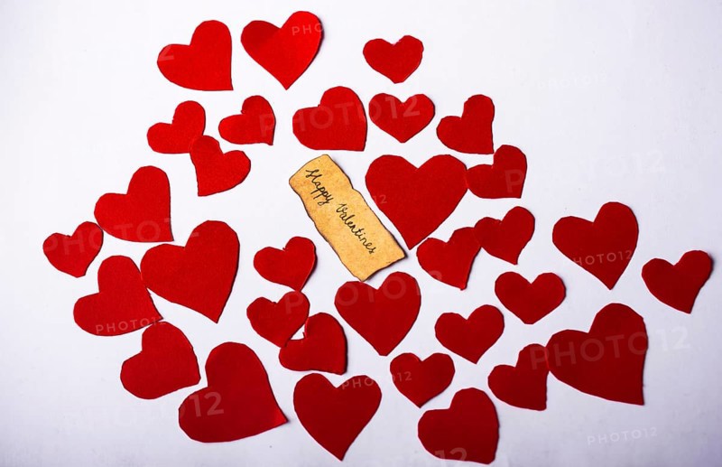 Valentine's day wording on torn paper as Love concept