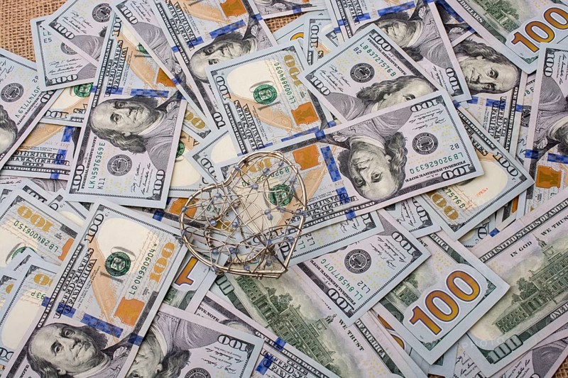 Banknote bundle of US dollar