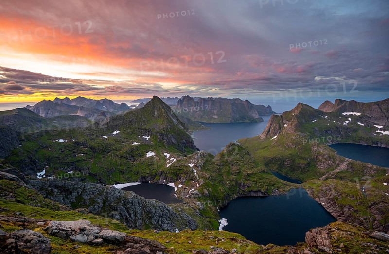 View over mountain tops and sea