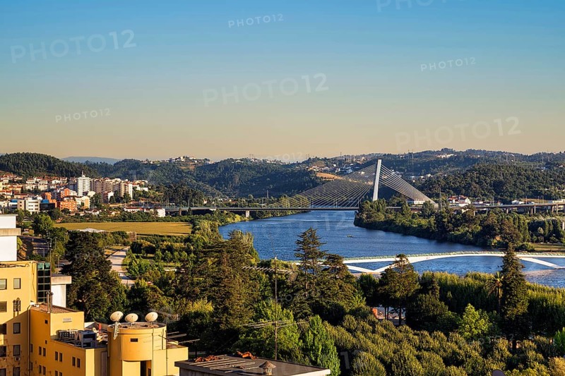 View of Mondego River with Ponte Rainha Santa Isabel and Ponte Pedro e Ines