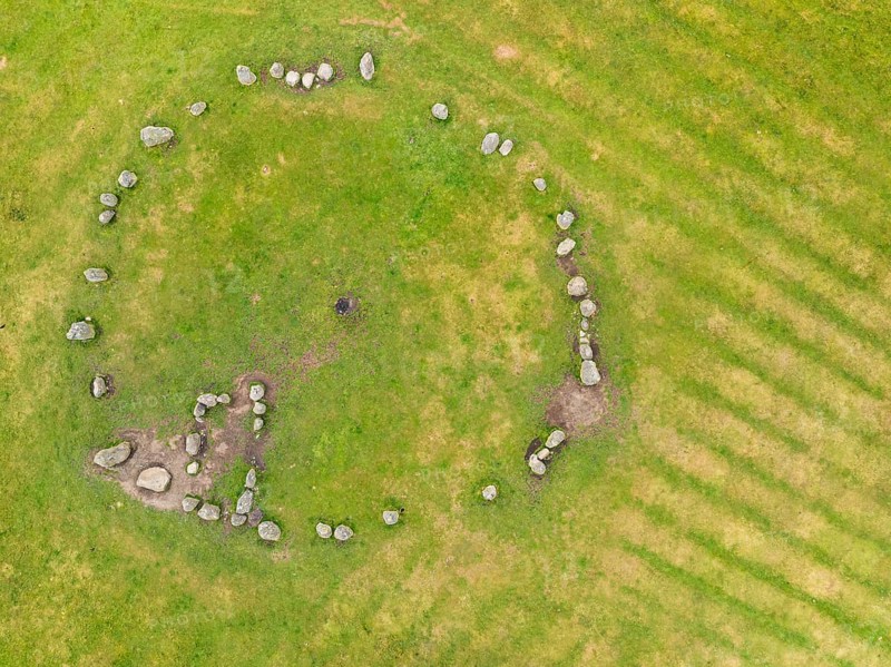 Top Down over Castlerigg Stone Circle from a drone