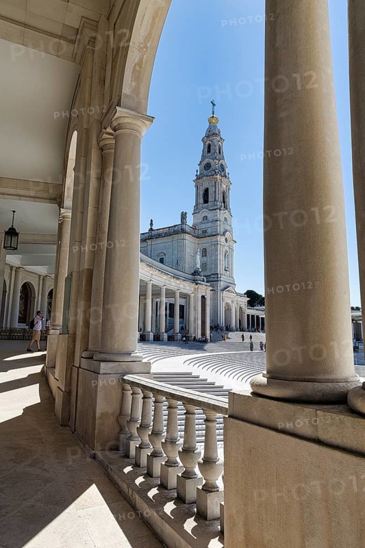 View through arcades of the Basilica of Our Lady of the Rosary