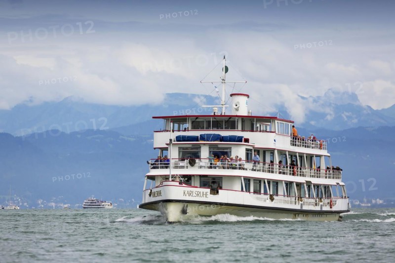 Motor vessel MS Karlsruhe of Lake Constance-Schiffsbetriebe BSB with tourists on Lake Constance