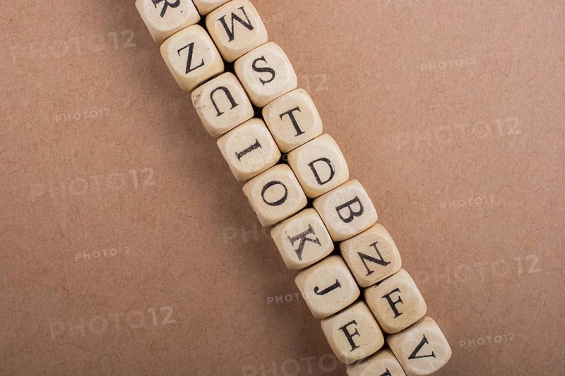 Letter cubes of Alphabet made of wood