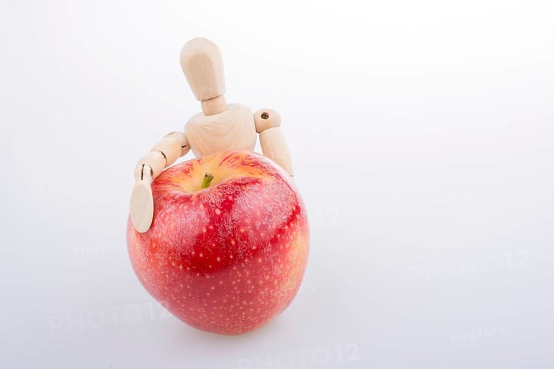Back to school theme with a red apple