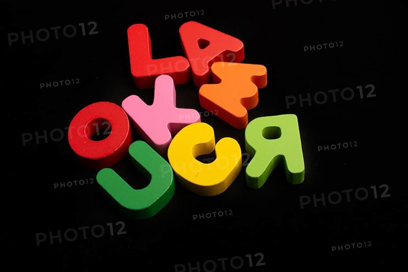 Colorful Letters of Alphabet made of wood