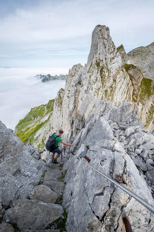Mountaineer on the Lisengrat