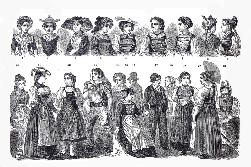 Folk costumes from Switzerland