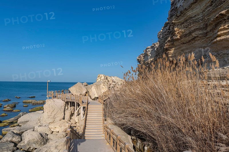 Aktau sandstone cliffs and promenade
