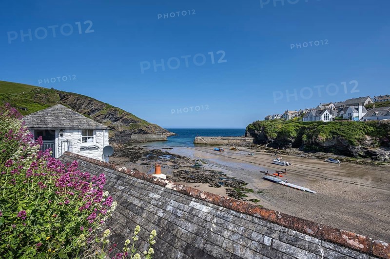 The slipway from the fishing harbour and the harbour entrance in Port Isaac