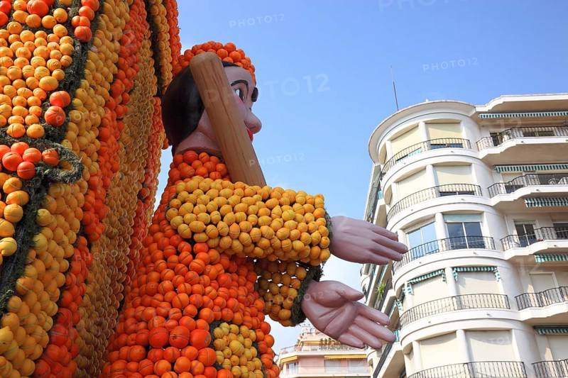 Sculptures made of citrus fruits