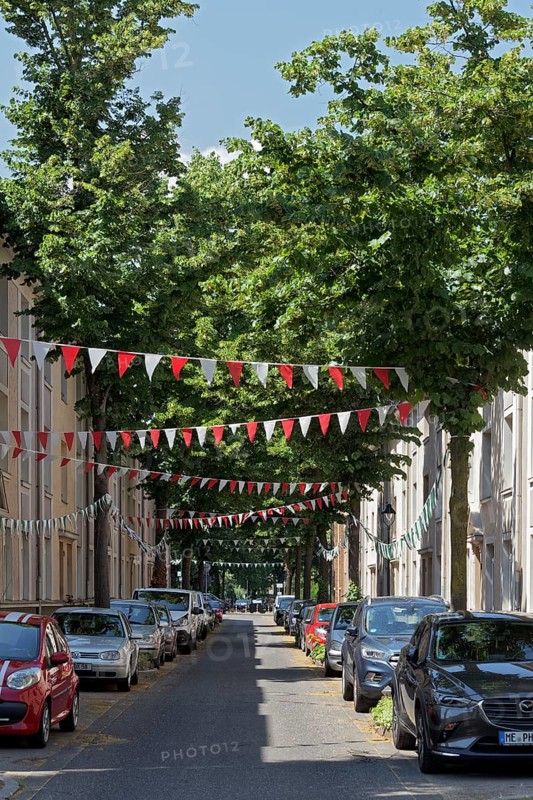 Street with garland of flags