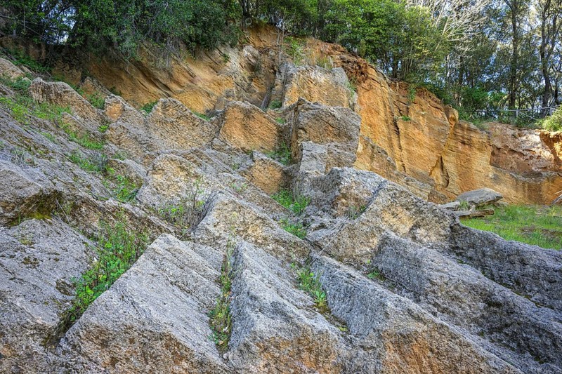 Etruscan quarry at the necropolis la Cava del Tufo