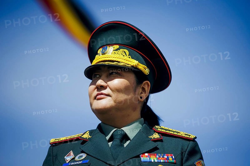 Brigadier General of the Mongolian Army Ganbold Bolor photographed near the Nalaikh barracks during the training of Mongolian soldiers for deployment in UN peacekeeping missions by a Bundeswehr training team. Nalaikh