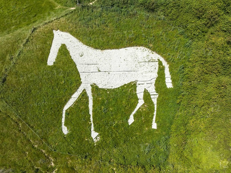 Aerial view of Litlington White Horse