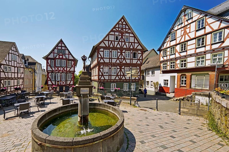 Half-timbered houses on Kornmarkt in the historic old town