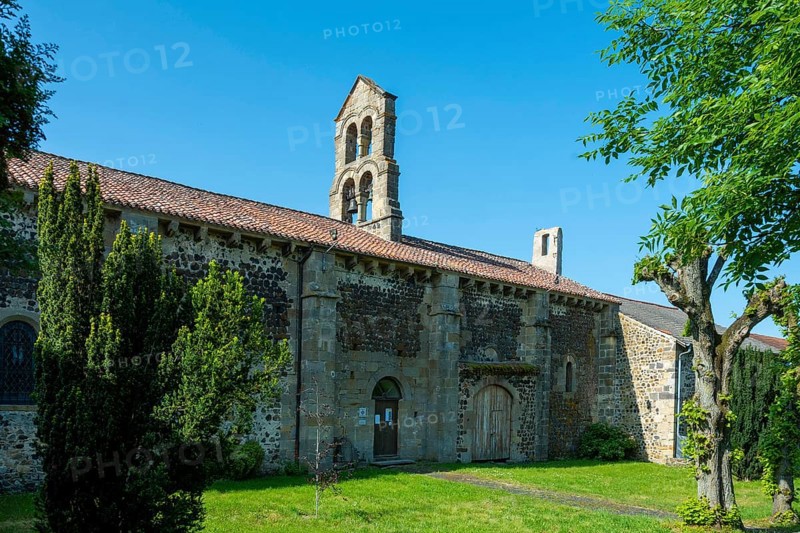 Esteil village. Church Saint Jean. Livradois-Forez Regional Nature Park. Puy de Dome department. Auvergne-Rhone-Alpes. France