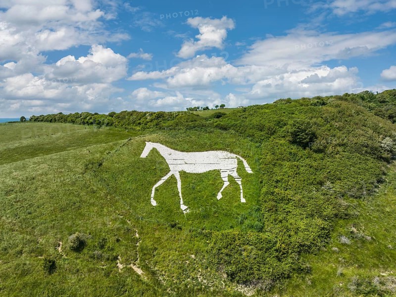 Aerial view of Litlington White Horse