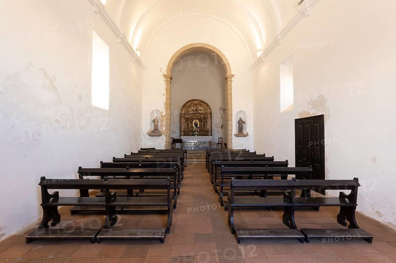 Interior view of the parish church Igreja de Nossa Senhora da Graca on the site of the Fortaleza de Sagres fortress