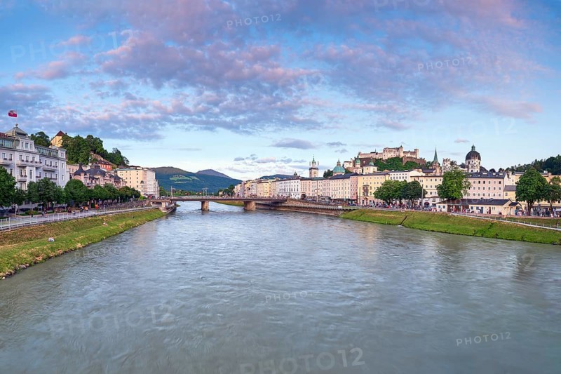 Old Town of Salzburg at sunset
