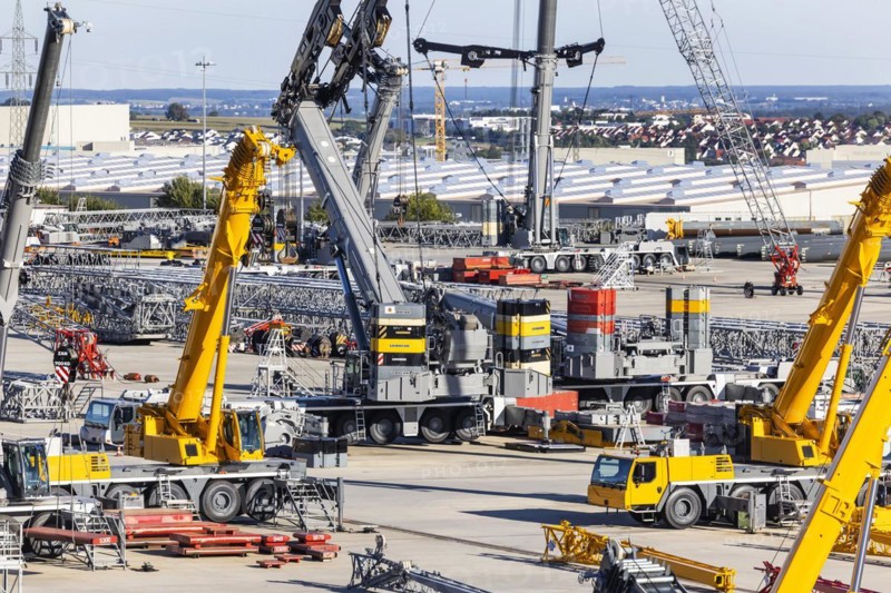 Construction machinery at Liebherr plant