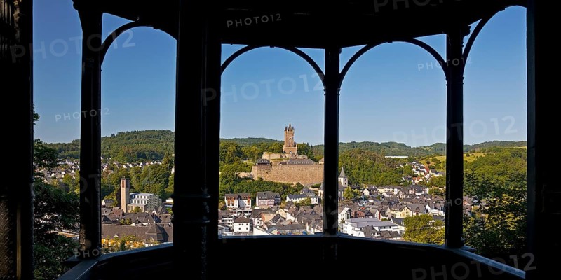 View from the Bismark Temple of Dillenburg with the Wilhelmsturm and the Altsatdt