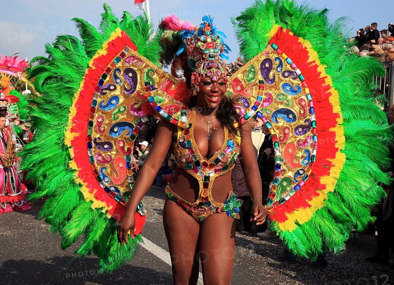 Dancers in the street parade in Menton