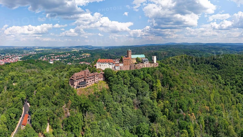 On the left Wartburg Gasthof. Hotel