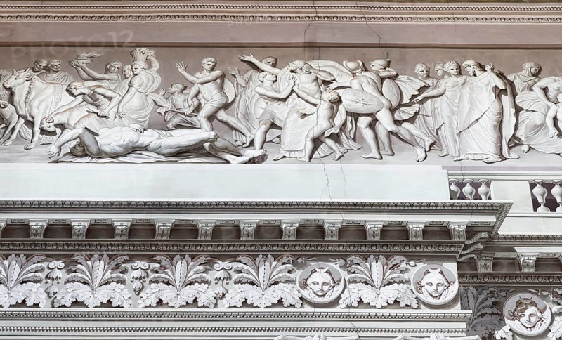 Antique decorative frieze fresco