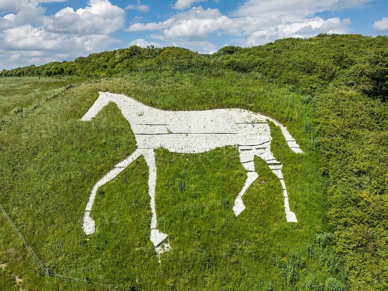 Aerial view of Litlington White Horse