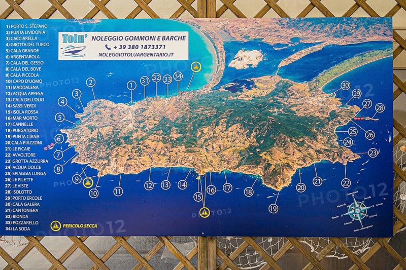 Wall chart in a restaurant shows the 36 beaches