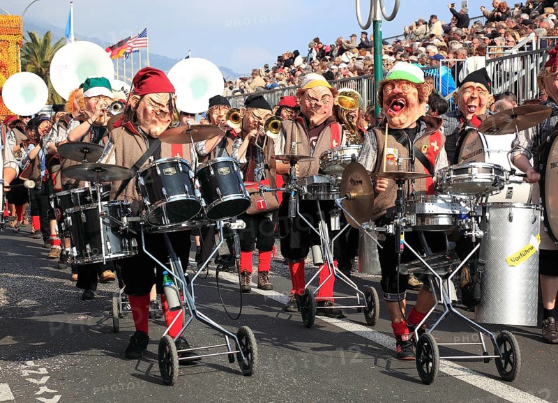 Music band at the street parade in Menton