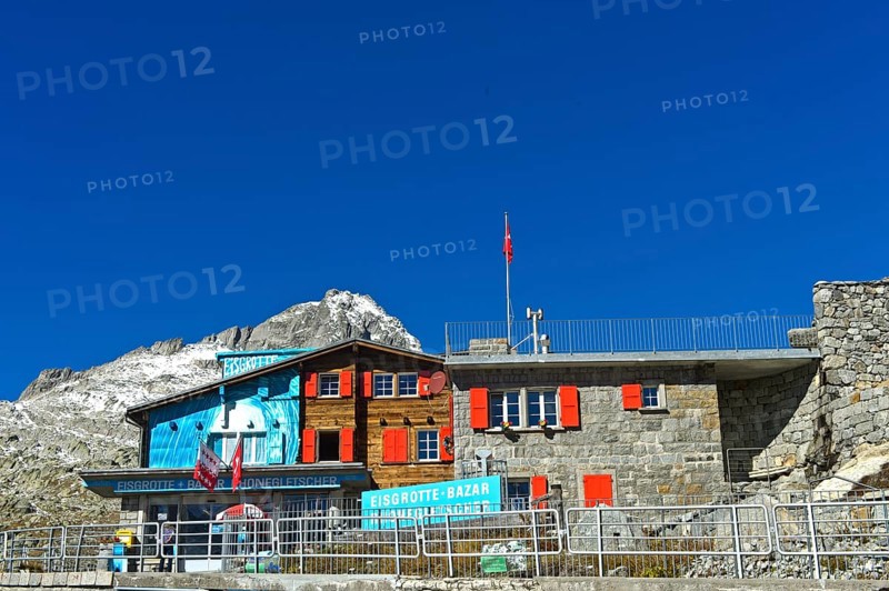 Entrance to the ice grotto in the Rhone Glacier