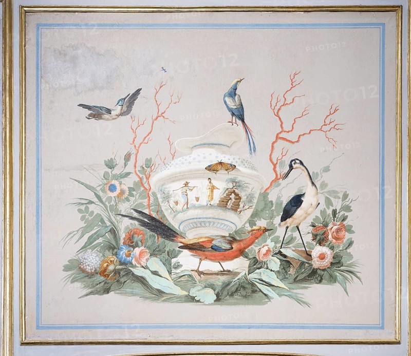 Chinese Still Life with Porcelain Vase and Heron