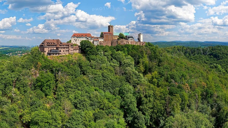On the left Wartburg Gasthof. Hotel