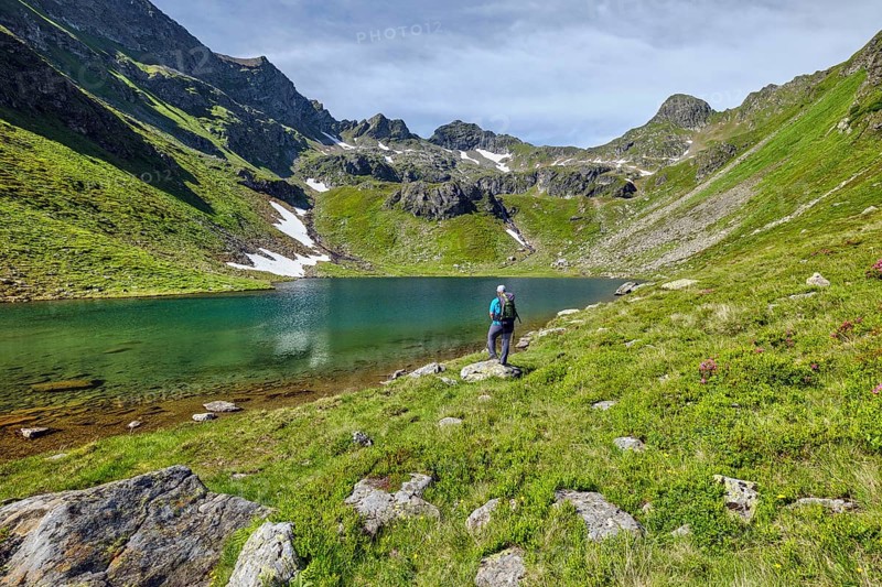 Hiker at the lower Landawirsee