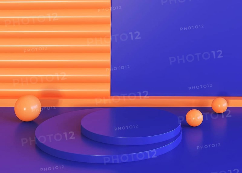 Geometric shapes background blue orange tones