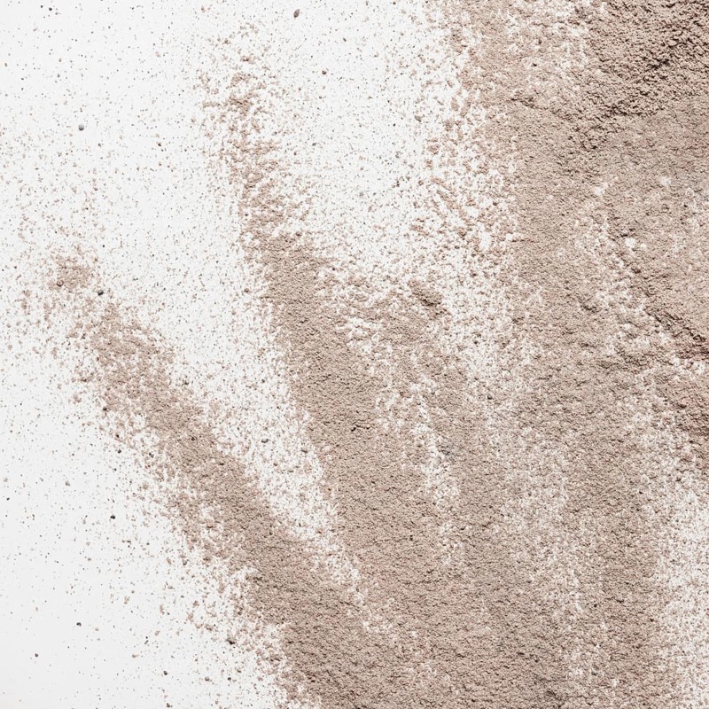 Flat lay clay powder