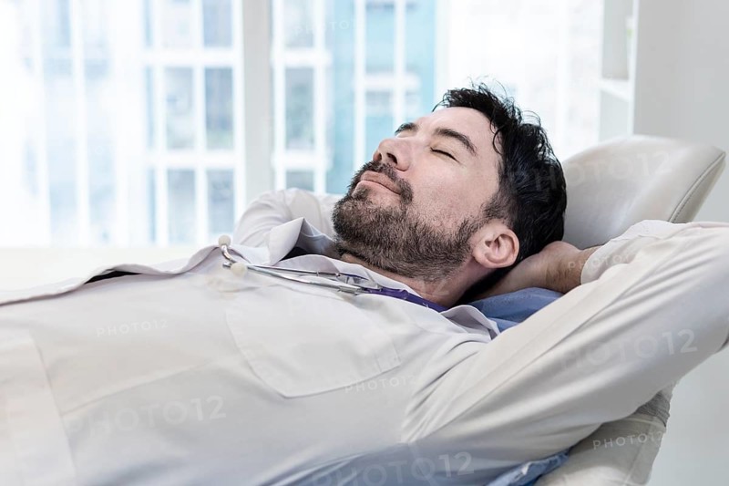 Latin doctor taking a nap