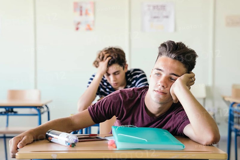 Bored sad classmates