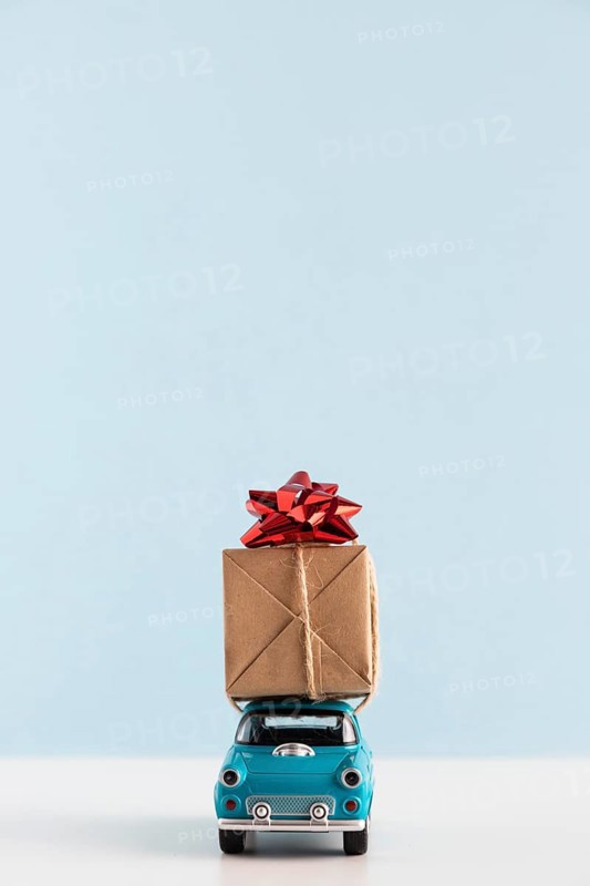Front view christmas gift concept