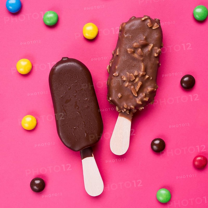 Top view chocolate ice creams candy