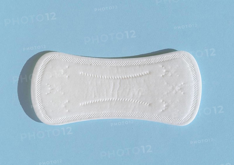 Flat lay clean pad blue background