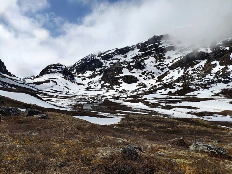 Snow-capped mountains in Jotunheimen National Park