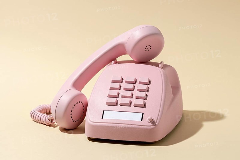 Vintage pink telephone assortment