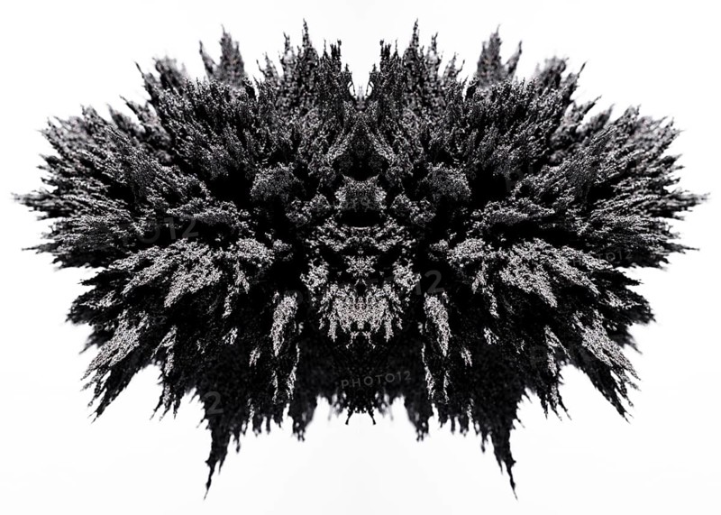 Symmetry magnetic metal shaving white backdrop