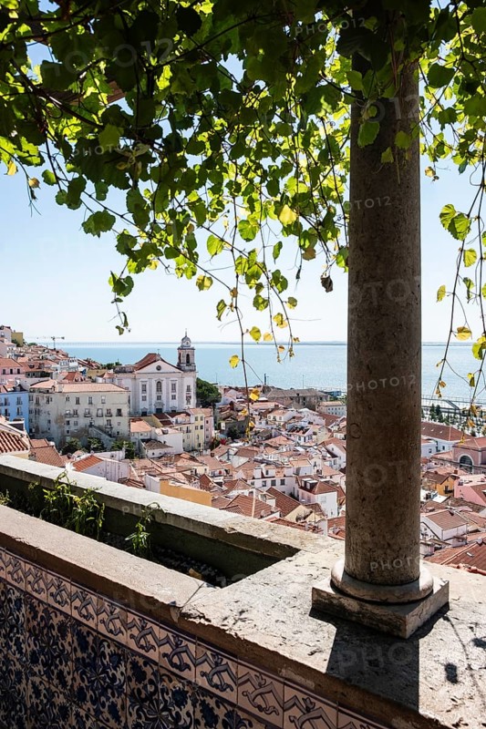 View of Lisbon Bay from the Miradouro de Santa Luzia