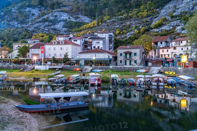 Excursion boats on the river Crnojevic in Rijeka Crnojevica