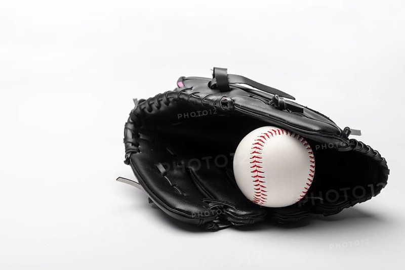 Front view baseball glove with copy space