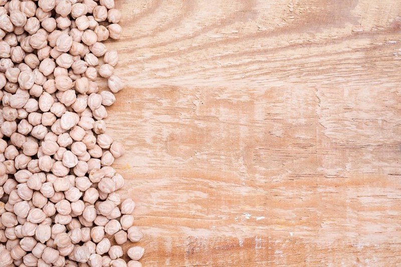 Top view collection chickpeas with copy space